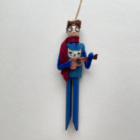 Clothespin Ornament of jeremy messersmith, the indie pop singer-songwriter and one of Minnesota’s most recognized and celebrated artists. 