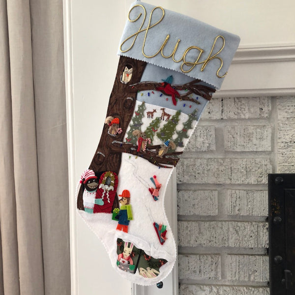 Hand Made Holiday Stockings Custom Painted by Painted Furniture by Sue