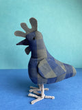 Blue and grey gingham chicken profile
