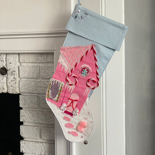 Gingerbread House Christmas Stocking