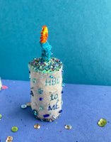 Small beaded felt birthday cake by Heather Donohue Crafts