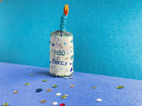 Custom Small Beaded Felt Birthday Cake by Heather Donohue Crafts