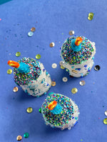 Small beaded felt birthday cakes by Heather Donohue Crafts, Ariel view